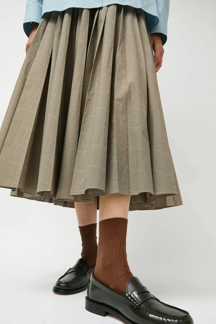 Maria La Rosa Ribbed Mid Calf Bio Cotton Socks in Nocciola sold by No. 6 product image thumbnail 2