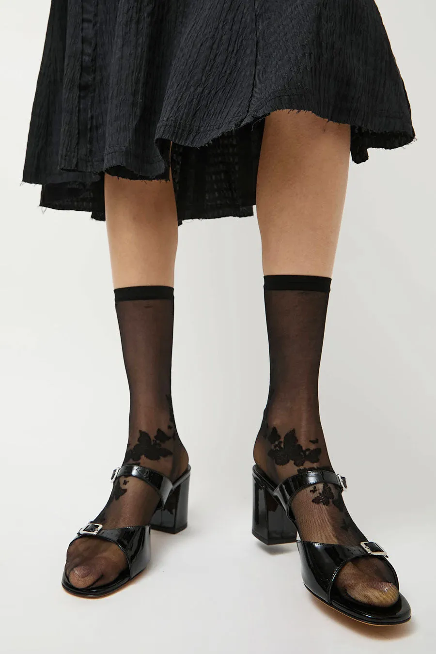 Maria La Rosa Garden Socks in Black sold by No. 6