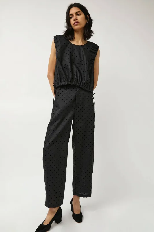 No.6 Justin Pant in Black Dot Linen sold by No. 6