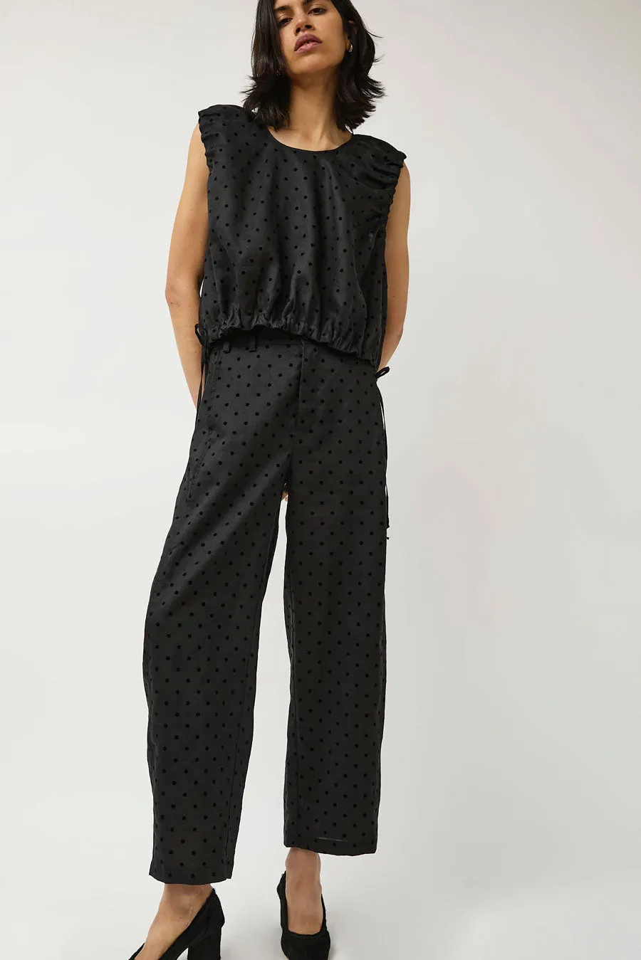 No.6 Anabel Top in Black Dot Linen sold by No. 6 product image thumbnail 5