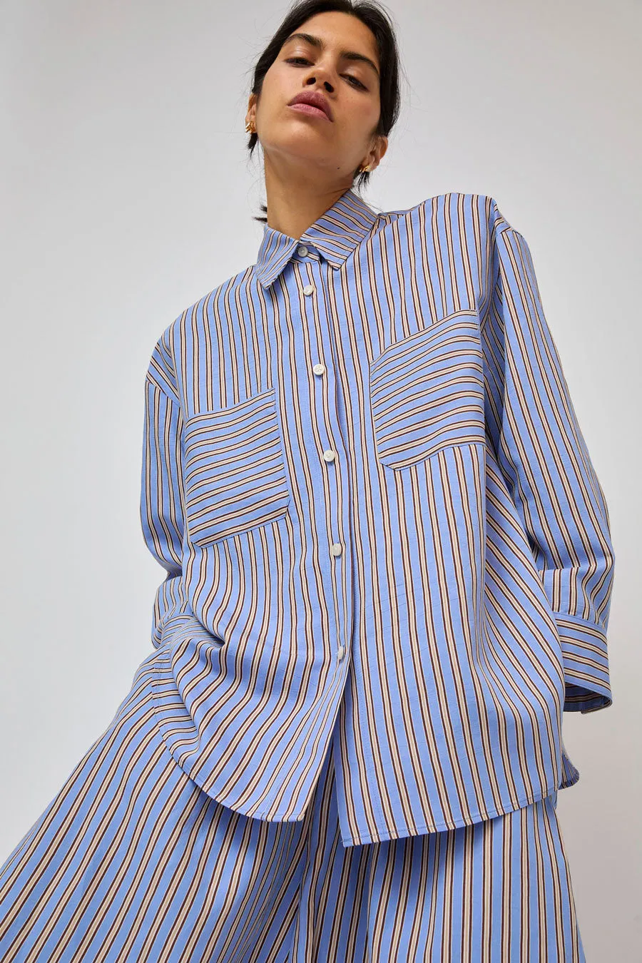 No.6 Lake Shirt in Oxford Stripe sold by No. 6