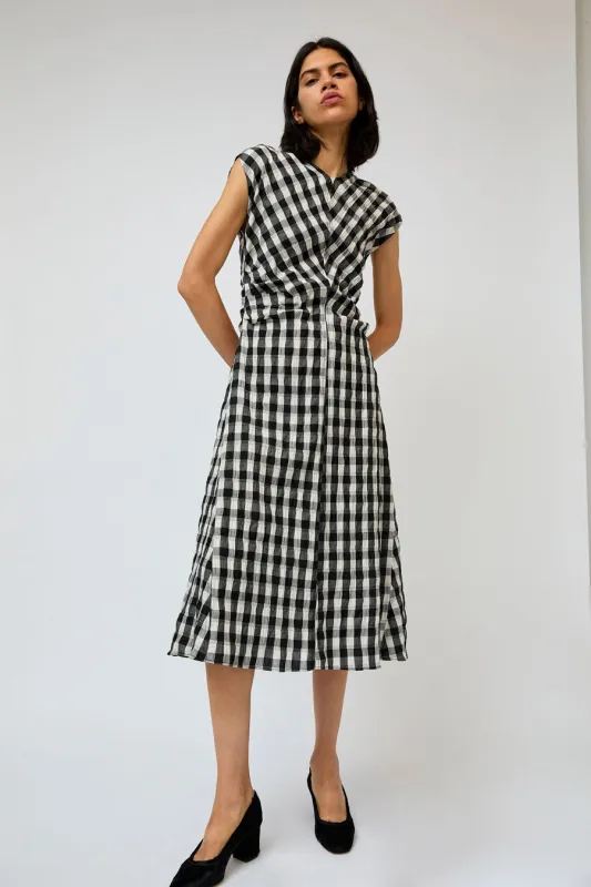 No.6 Rochelle Dress in Black and White Gingham sold by No. 6