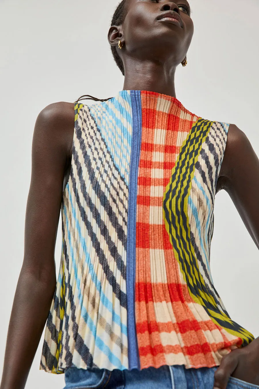 No.6 Rae Tank in Plaid sold by No. 6