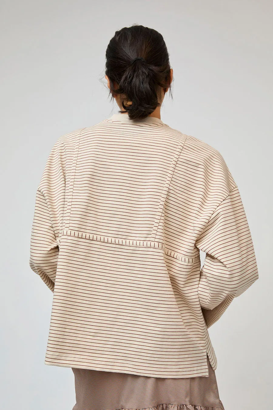 No.6 Olive Top in Tan and Cream Stripe sold by No. 6 product image thumbnail 5