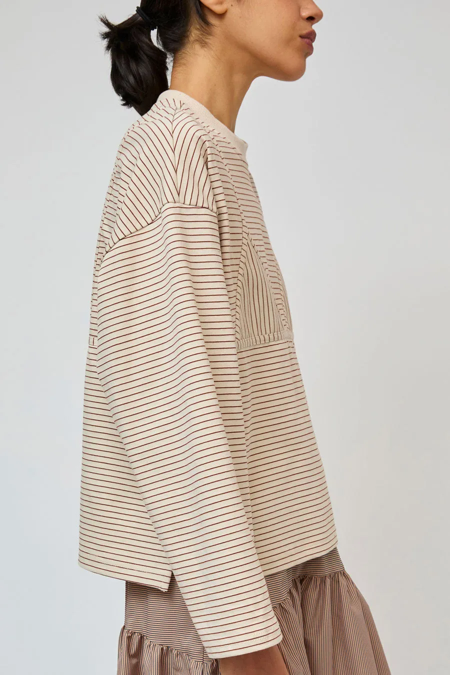 No.6 Olive Top in Tan and Cream Stripe sold by No. 6 product image thumbnail 4