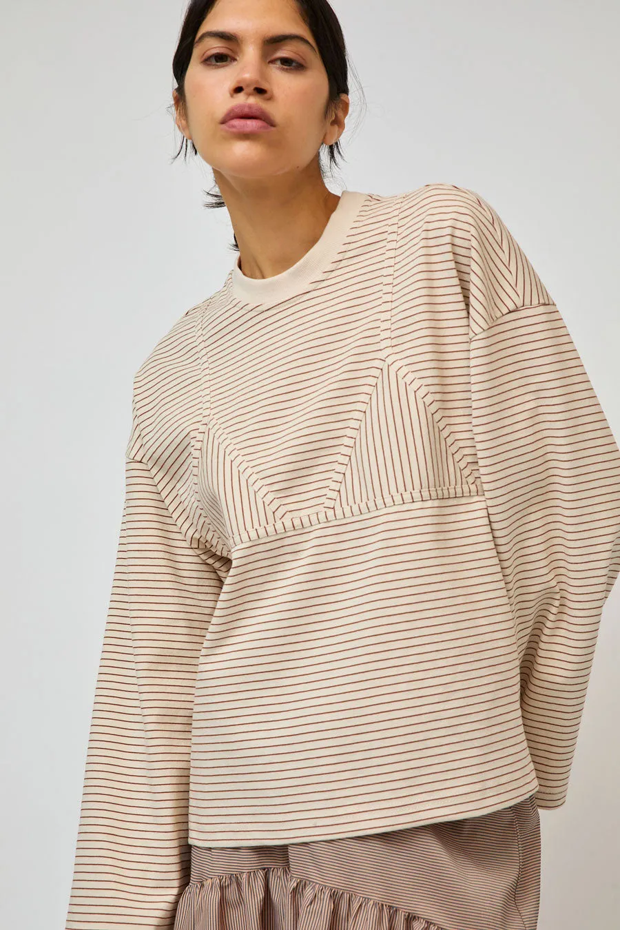 No.6 Olive Top in Tan and Cream Stripe sold by No. 6 product image thumbnail 3