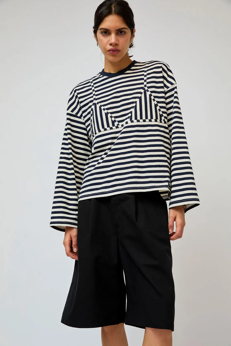 No.6 Olive Top in Navy and White Stripe sold by No. 6 product image thumbnail 3
