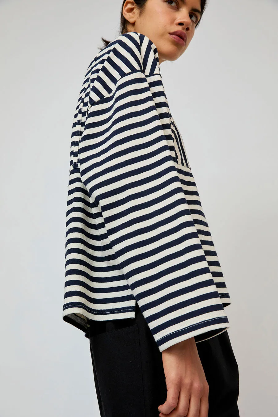 No.6 Olive Top in Navy and White Stripe sold by No. 6 product image thumbnail 2