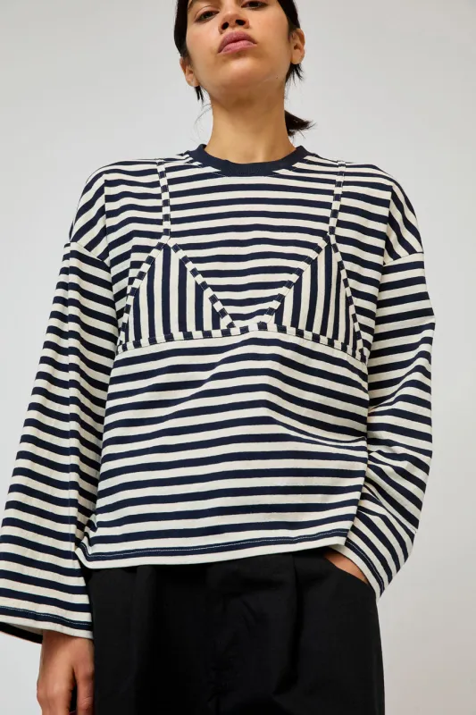 No.6 Olive Top in Navy and White Stripe sold by No. 6