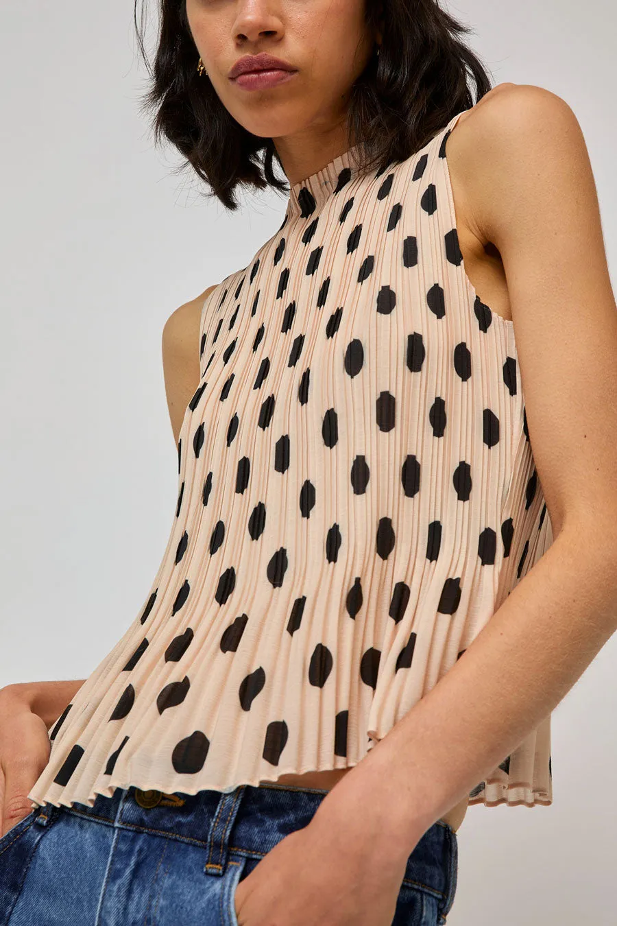 No.6 Rae Tank in Cream Dot sold by No. 6