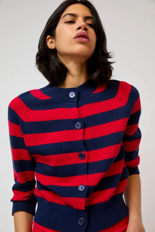 No.6 Colette Cardi in Navy and Red Stripe made by No. 6