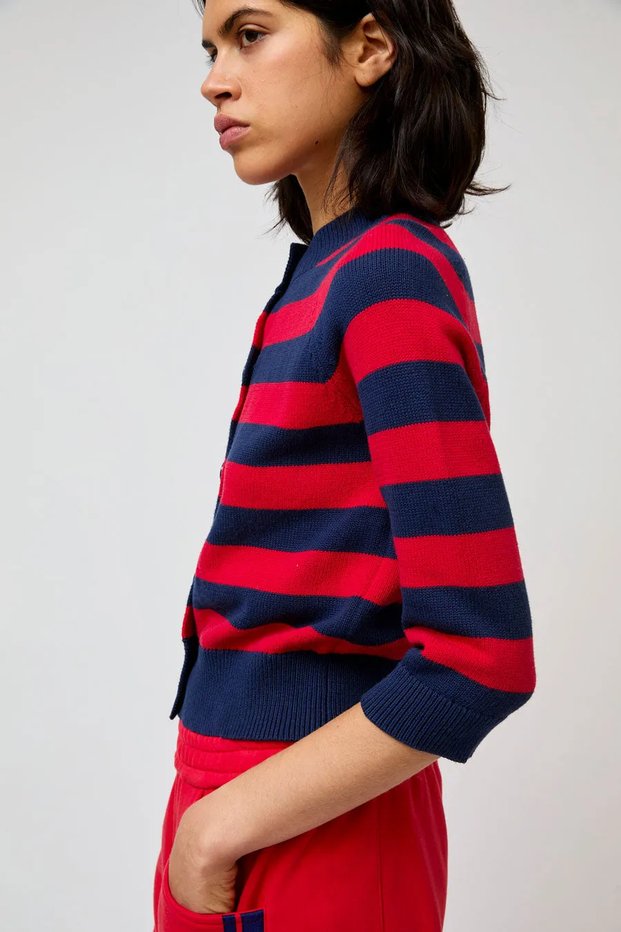 No.6 Colette Cardi in Navy and Red Stripe sold by No. 6 product image thumbnail 2