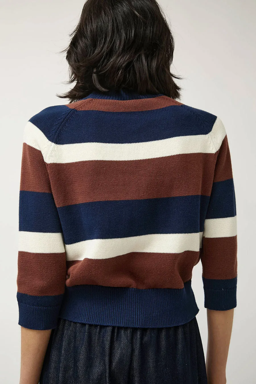 No.6 Colette Cardi in Navy and Brown Stripe sold by No. 6 product image thumbnail 5