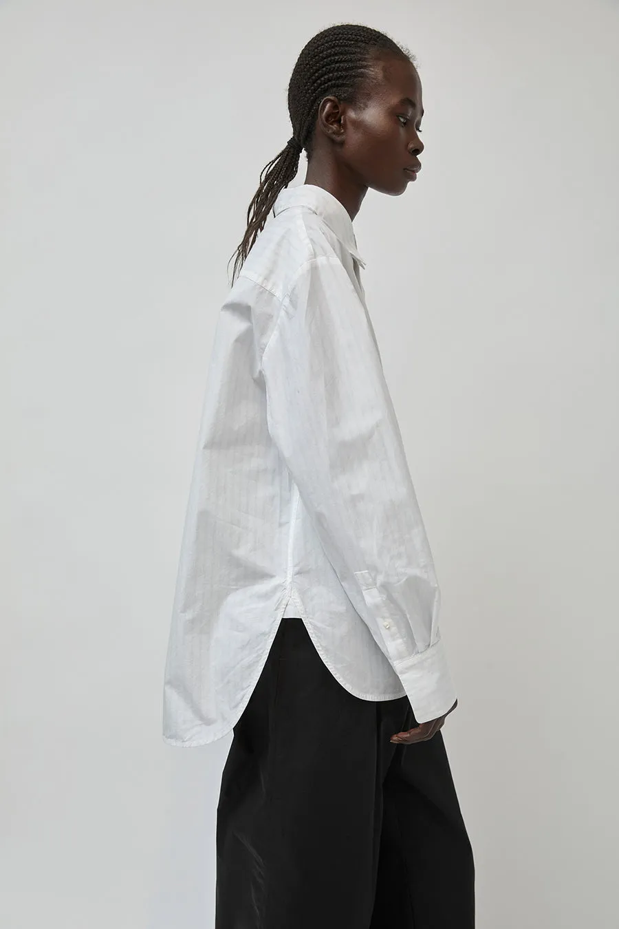 UMARMUNG Striped Cotton Poplin Shirts in Off White sold by No. 6 product image thumbnail 5