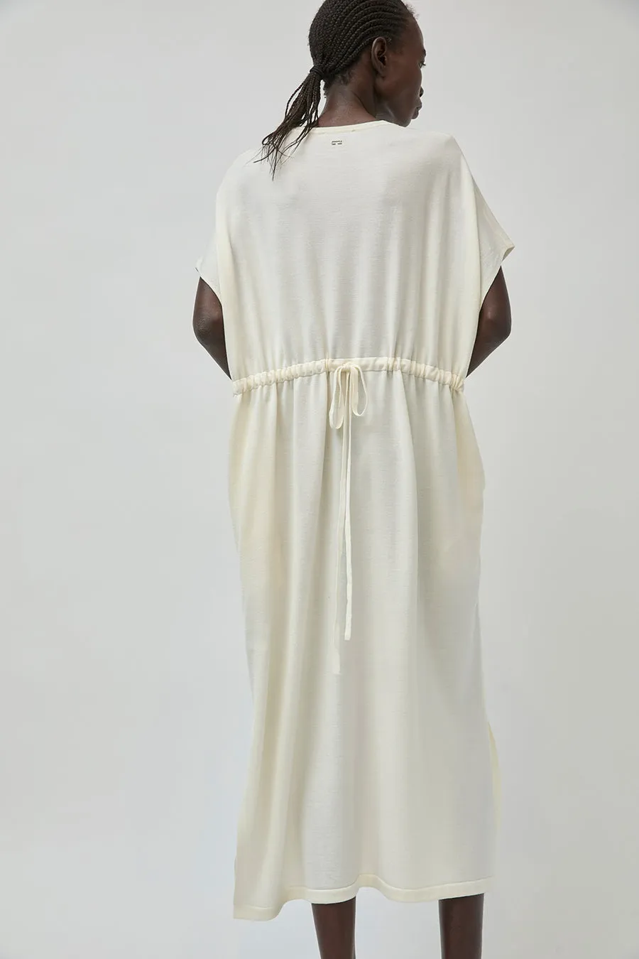 UMARMUNG Ultra Fine Merino Wool Drawstring Waist Dress in Ivory sold by No. 6 product image thumbnail 4