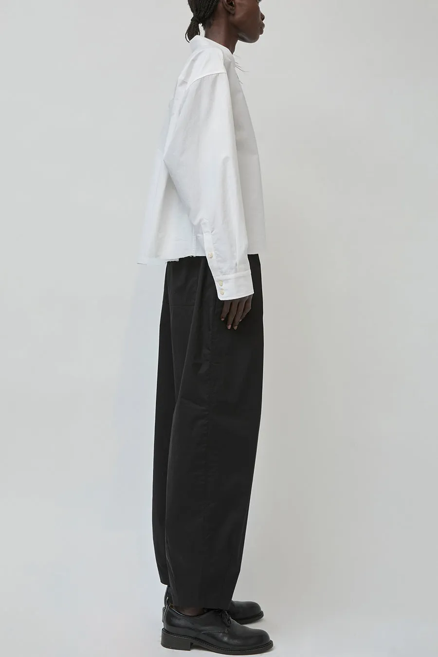 UMARMUNG Extra Long Staple Cotton Oval Silhouette Pants in Black sold by No. 6 product image thumbnail 2