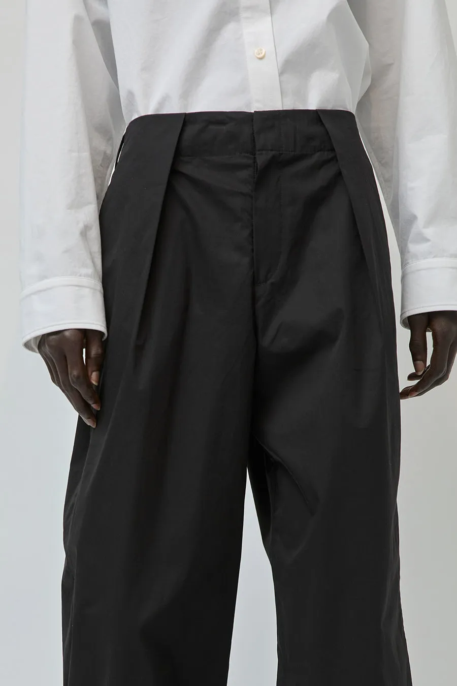 UMARMUNG Extra Long Staple Cotton Oval Silhouette Pants in Black sold by No. 6 product image thumbnail 3