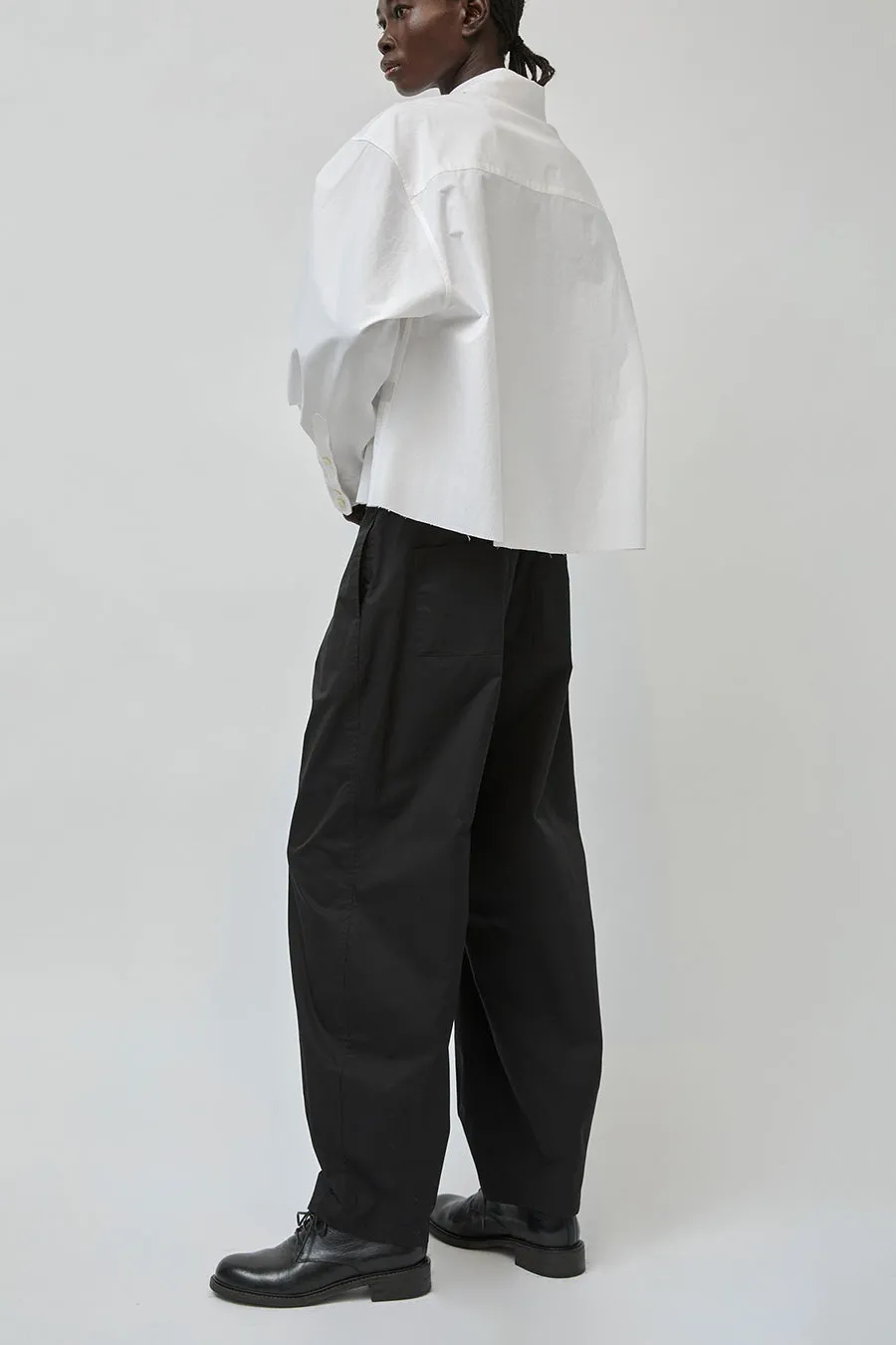 UMARMUNG Extra Long Staple Cotton Oval Silhouette Pants in Black sold by No. 6 product image thumbnail 4