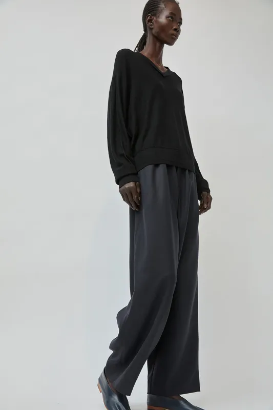UMARMUNG Japanese Tropical Wool Fluid Pants in Midnight sold by No. 6