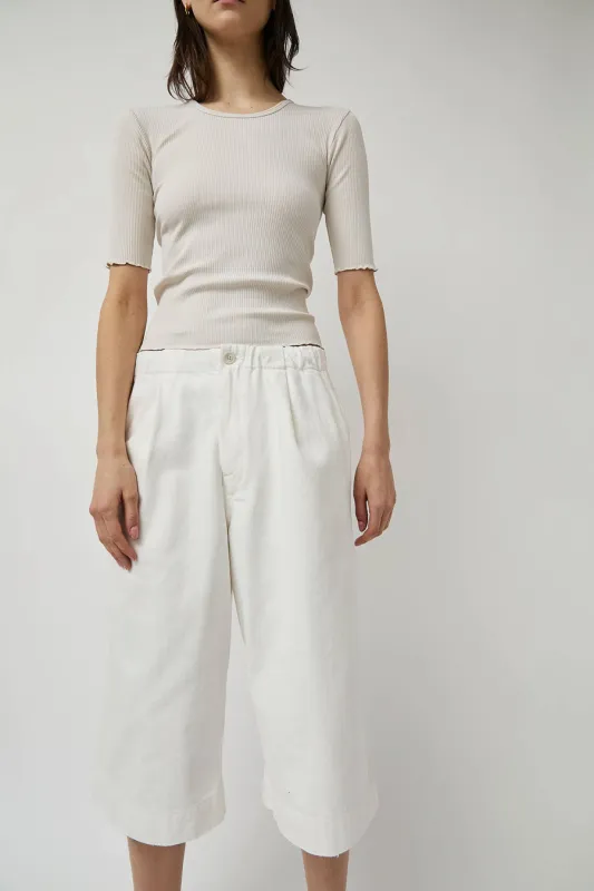 Lauren Manoogian Washed Crop Trouser in White sold by No. 6