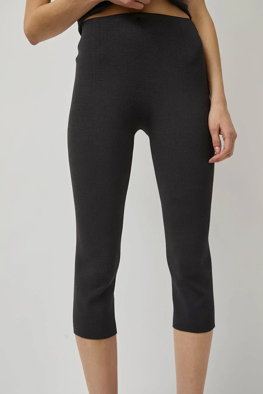 Amomento Wholegarment Knit Capri Pants in Charcoal sold by No. 6 product image thumbnail 2