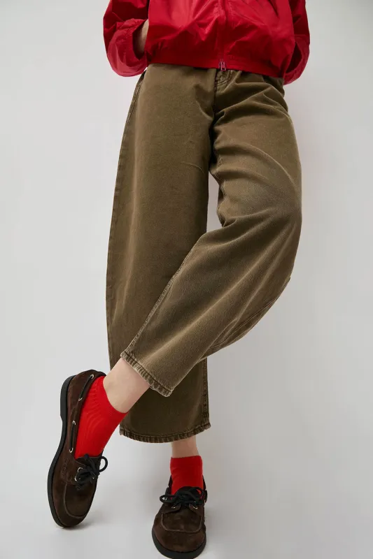 Maria La Rosa Ribbed Short Bio Cotton Socks in Rust made by No. 6