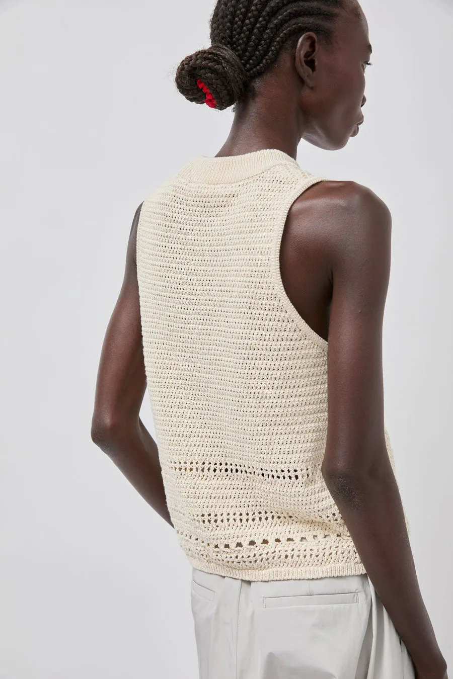 Amomento Crochet Knit Vest in Beige sold by No. 6 product image thumbnail 4