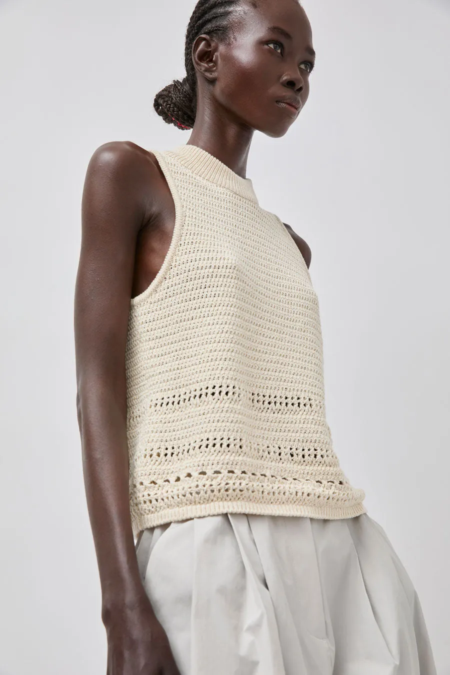 Amomento Crochet Knit Vest in Beige sold by No. 6 product image thumbnail 2