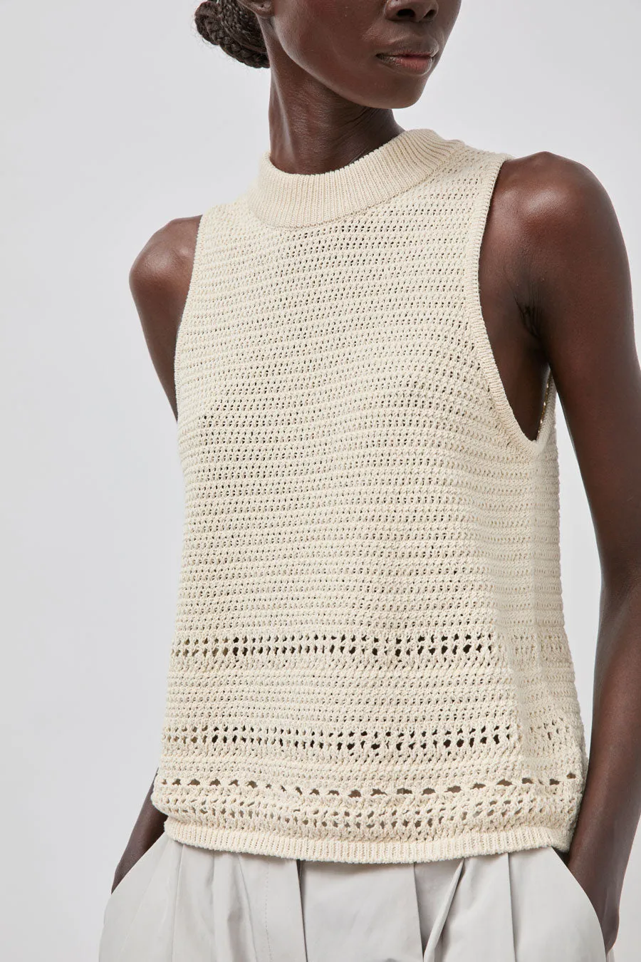 Amomento Crochet Knit Vest in Beige sold by No. 6 product image thumbnail 3