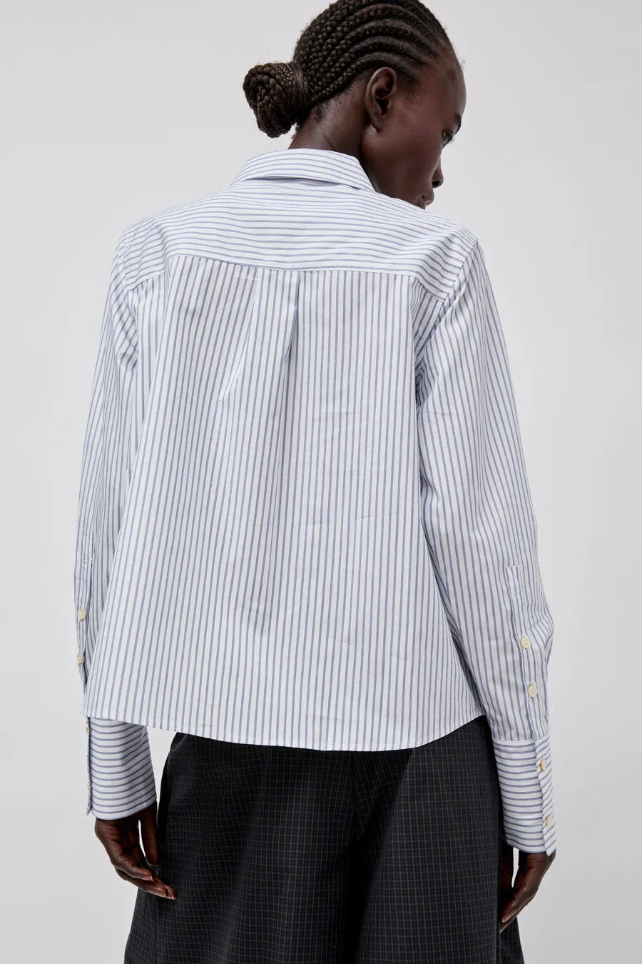 Rue De Tokyo Sylina Striped Shirting in Navy Triple Stripe sold by No. 6 product image thumbnail 4