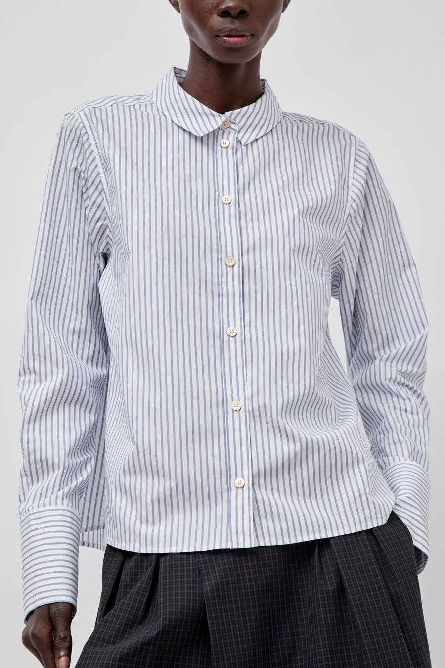 Rue De Tokyo Sylina Striped Shirting in Navy Triple Stripe sold by No. 6 product image thumbnail 3