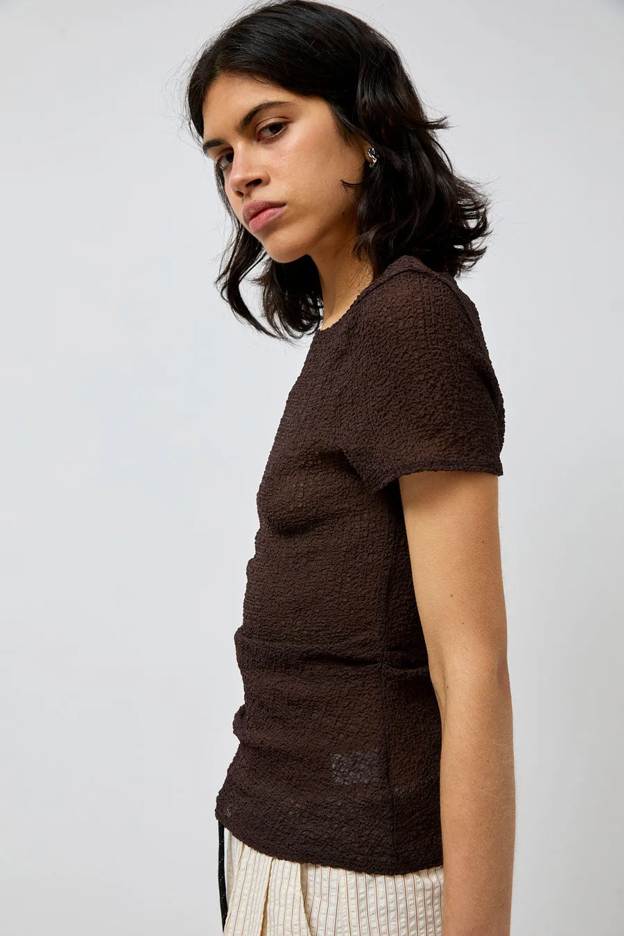 KKCo Gauze Rucked Tee in Brown sold by No. 6 product image thumbnail 2