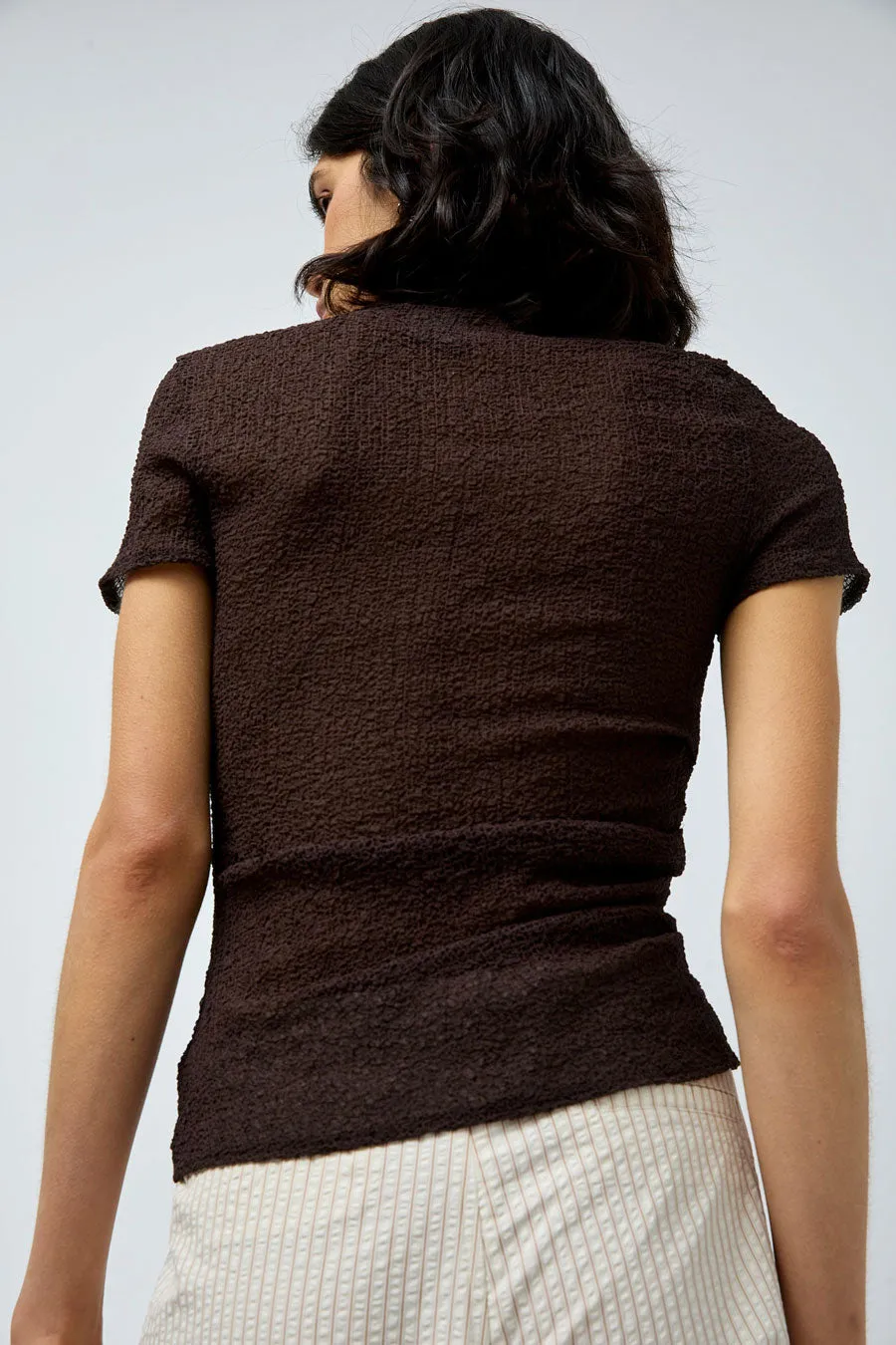 KKCo Gauze Rucked Tee in Brown sold by No. 6 product image thumbnail 5