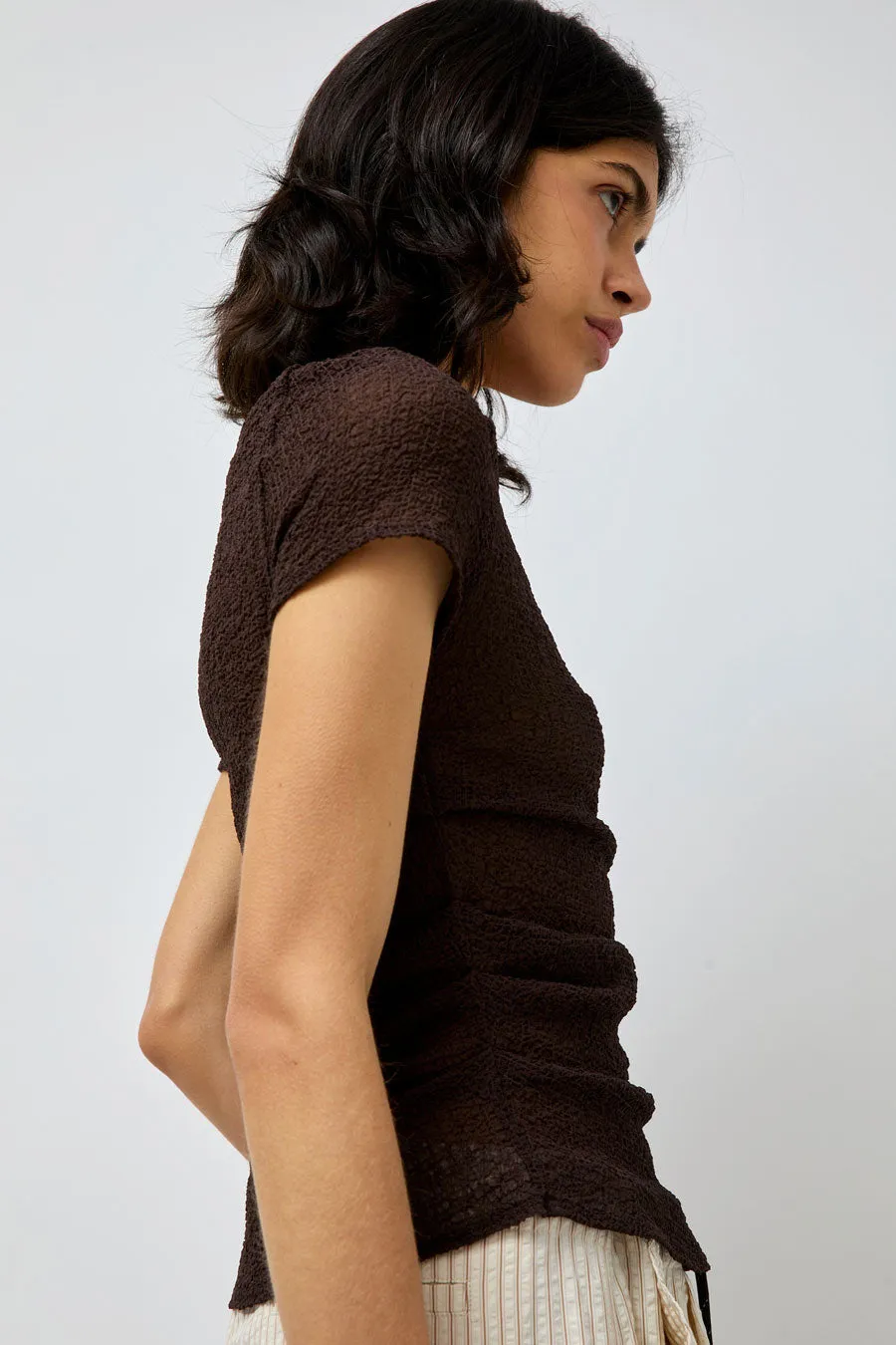 KKCo Gauze Rucked Tee in Brown sold by No. 6 product image thumbnail 4