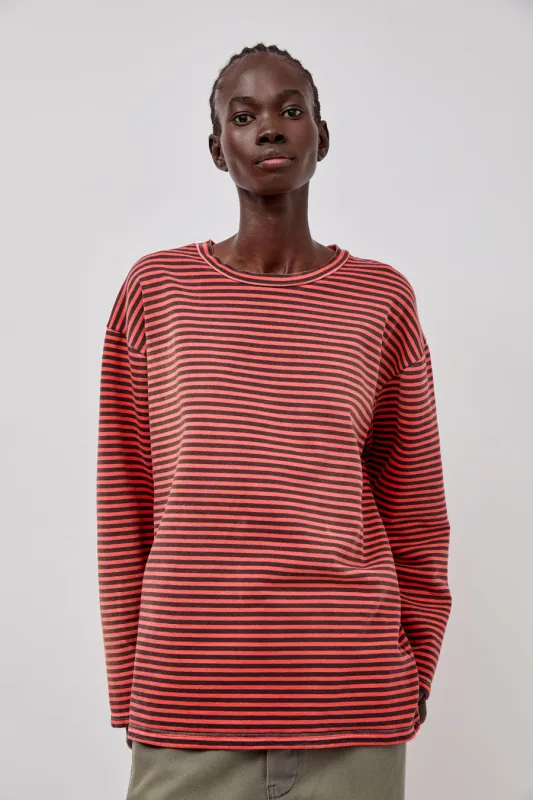 Sultan Wash Aged Sweat Marin in Red and Orange made by No. 6