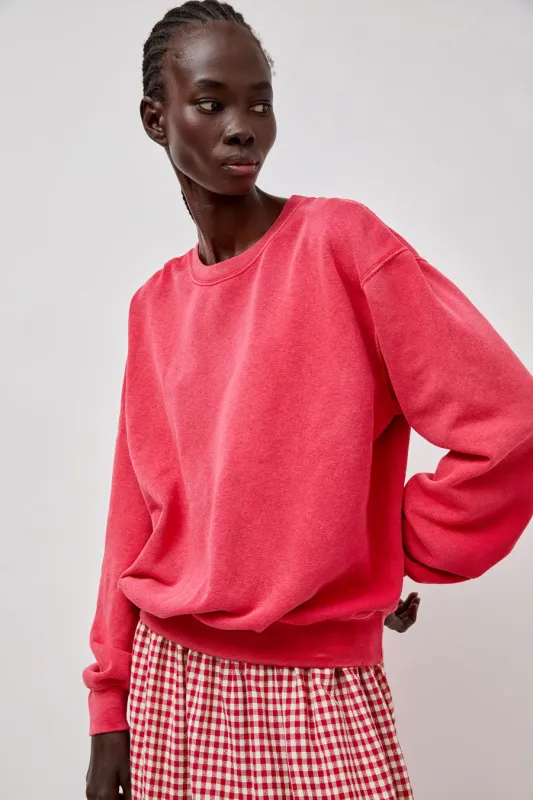 Sultan Wash Aged Sweatshirt in Rouge made by No. 6