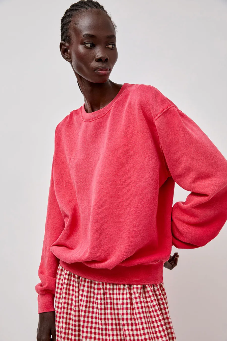 Sultan Wash Aged Sweatshirt in Rouge sold by No. 6
