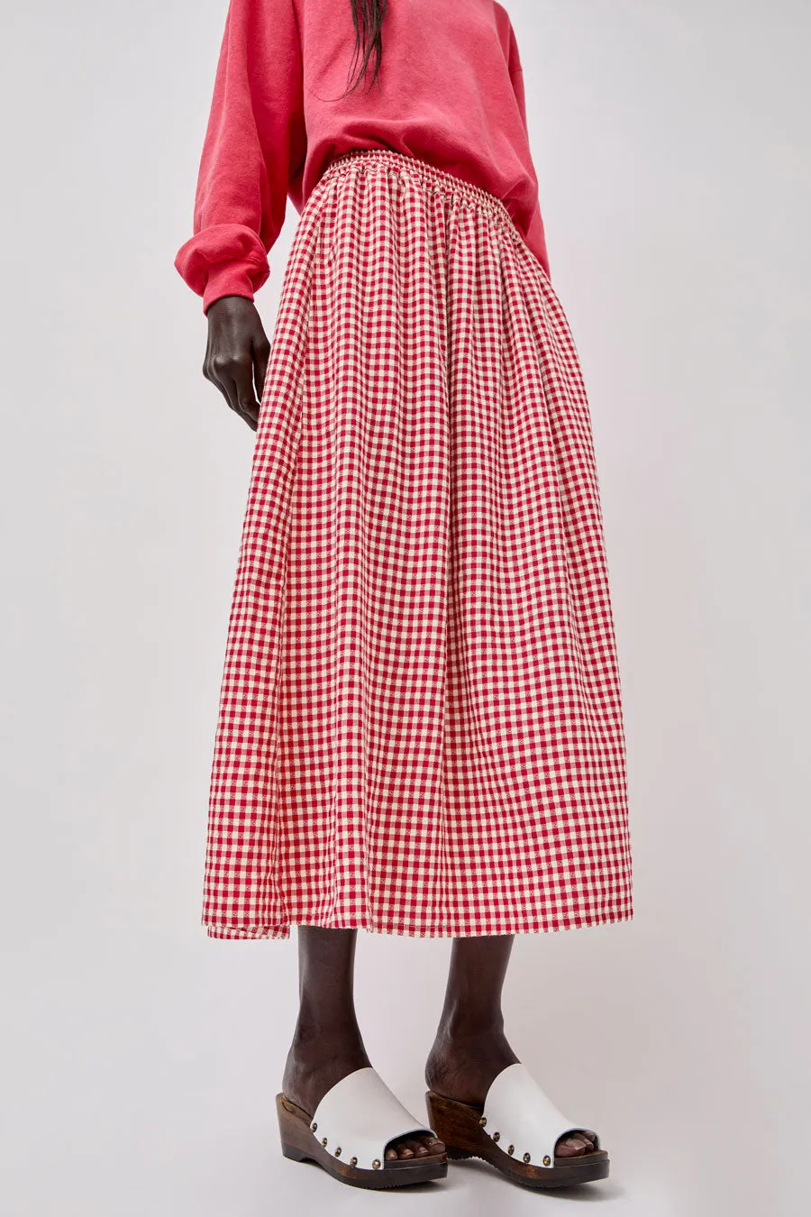 Sultan Wash Louise Skirt in Rouge Vichy sold by No. 6 product image thumbnail 3