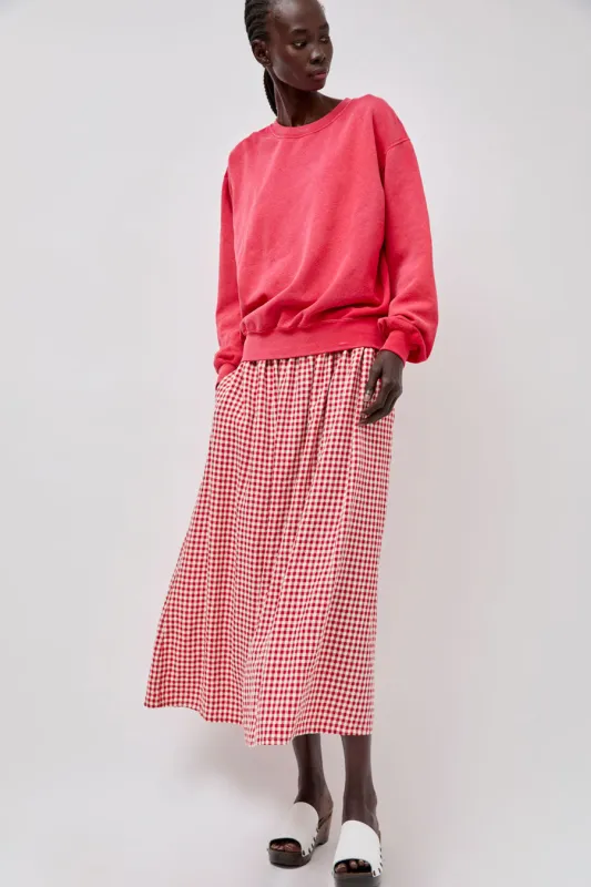 Sultan Wash Louise Skirt in Rouge Vichy made by No. 6