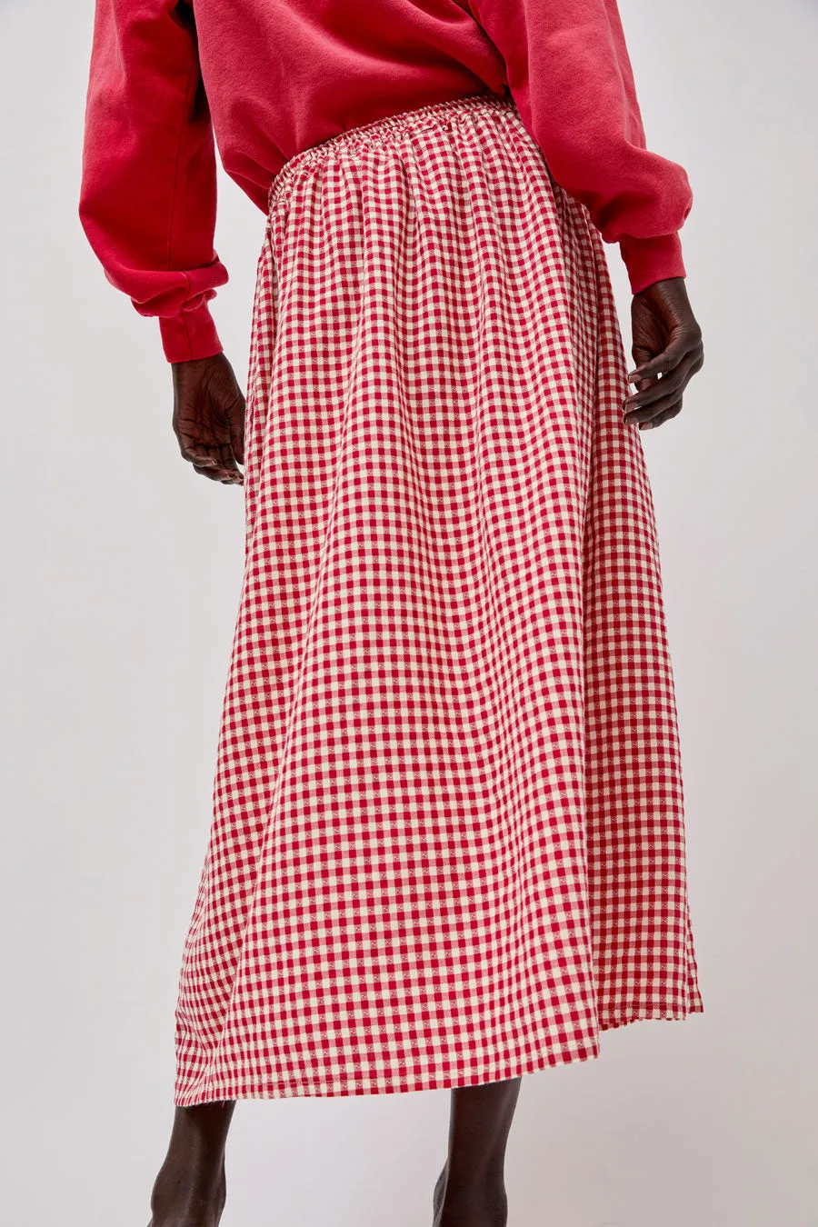 Sultan Wash Louise Skirt in Rouge Vichy sold by No. 6 product image thumbnail 5