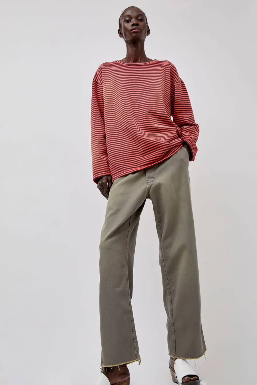 Sultan Wash Petit Baggy UK Cut Pant in Gris Kaki sold by No. 6