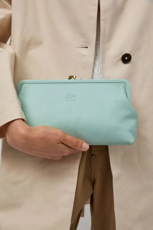 Il Bisonte Manuela Clutch in  Celeste Botticelle sold by No. 6
