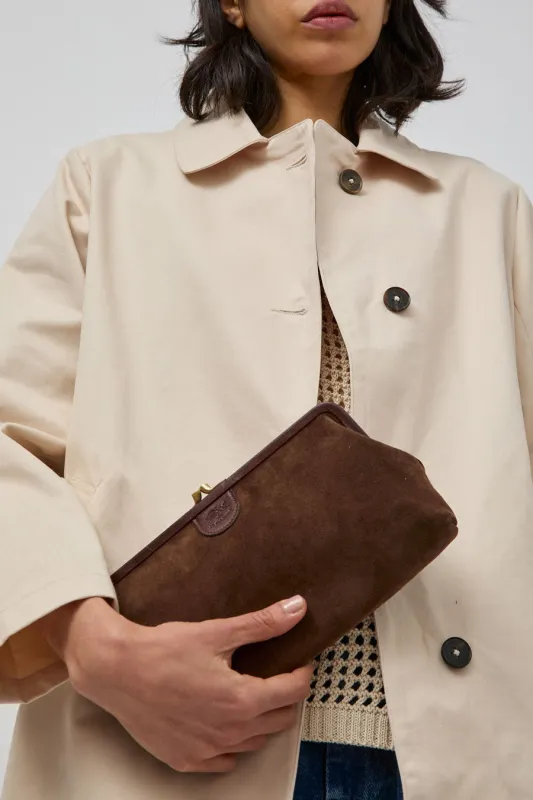 Il Bisonte Manuela Clutch in Caffè Suede sold by No. 6