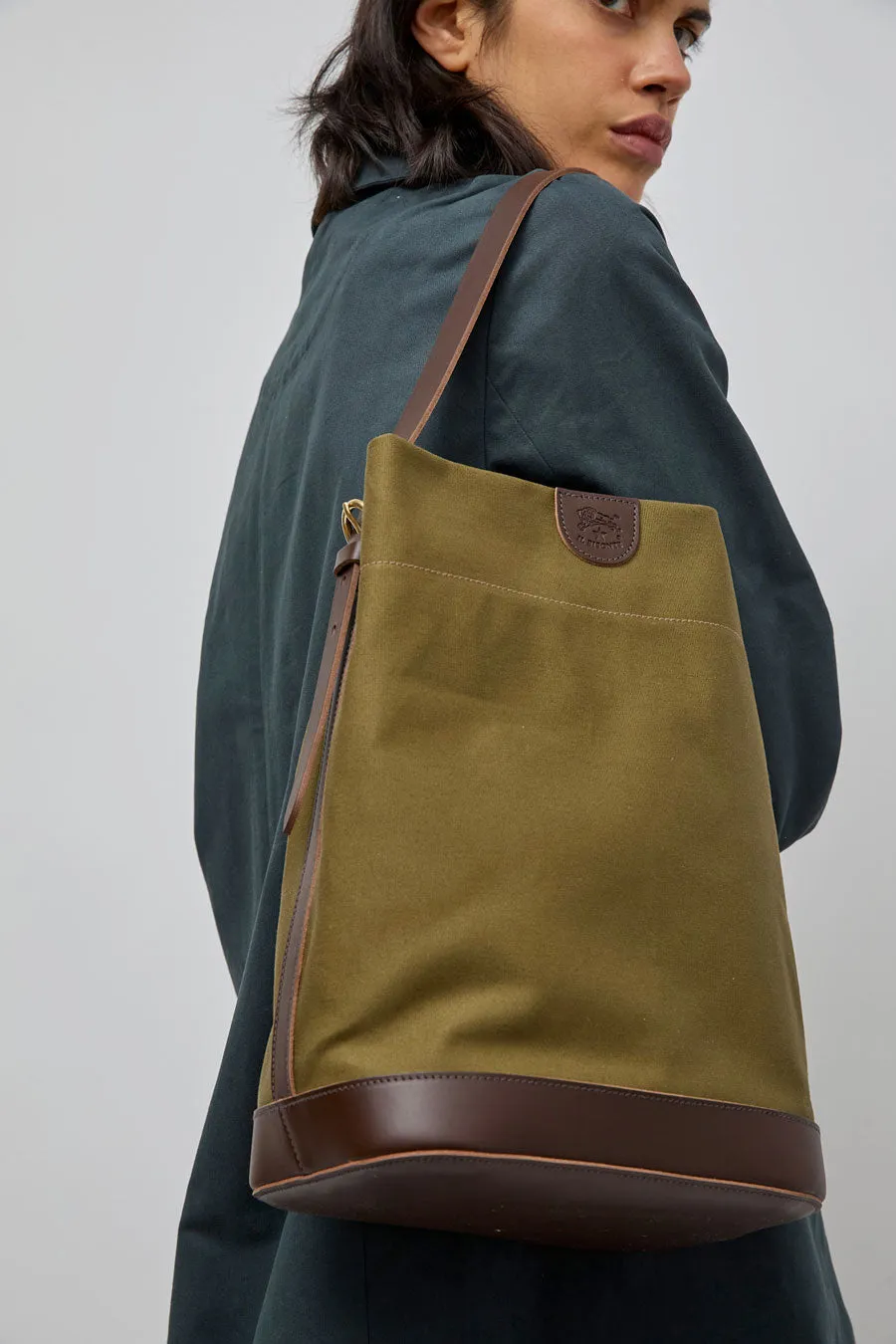 Il Bisonte Caramella Bucket Bag in Khaki and T. di Moro sold by No. 6