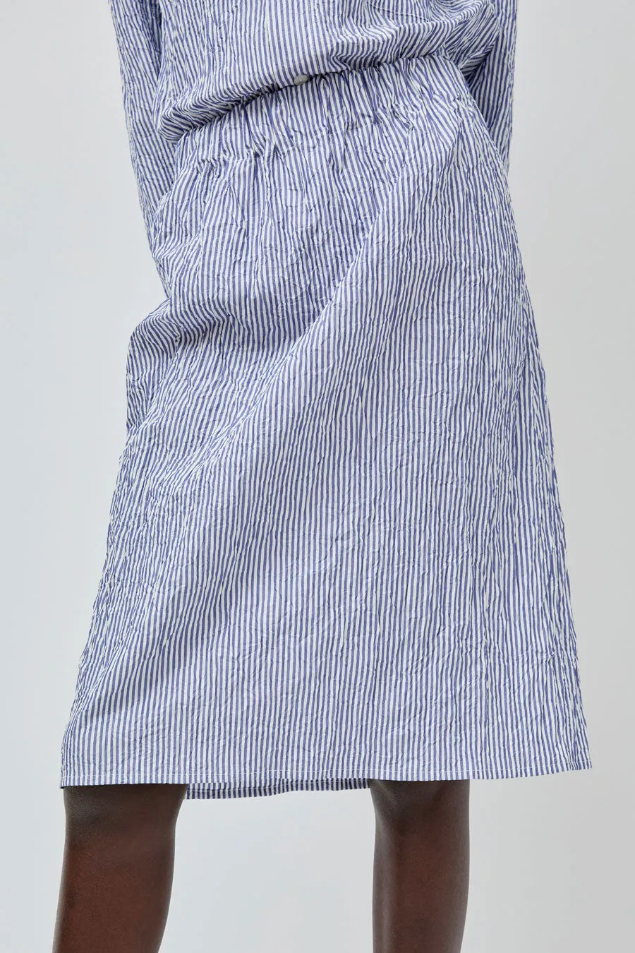 Vladimir Karaleev Basic Skirt in Blue Stripe sold by No. 6 product image thumbnail 2