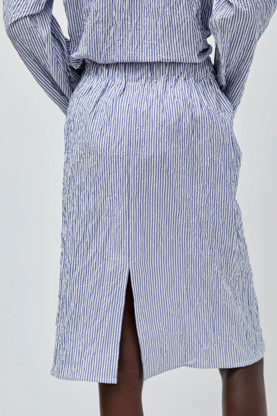 Vladimir Karaleev Basic Skirt in Blue Stripe sold by No. 6 product image thumbnail 3