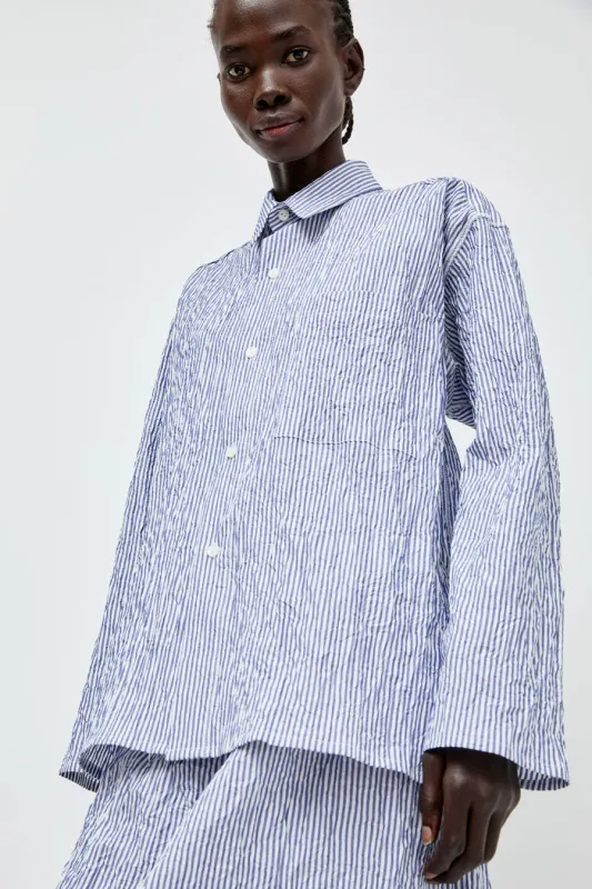 Vladimir Karaleev Shirt in Blue Stripe made by No. 6