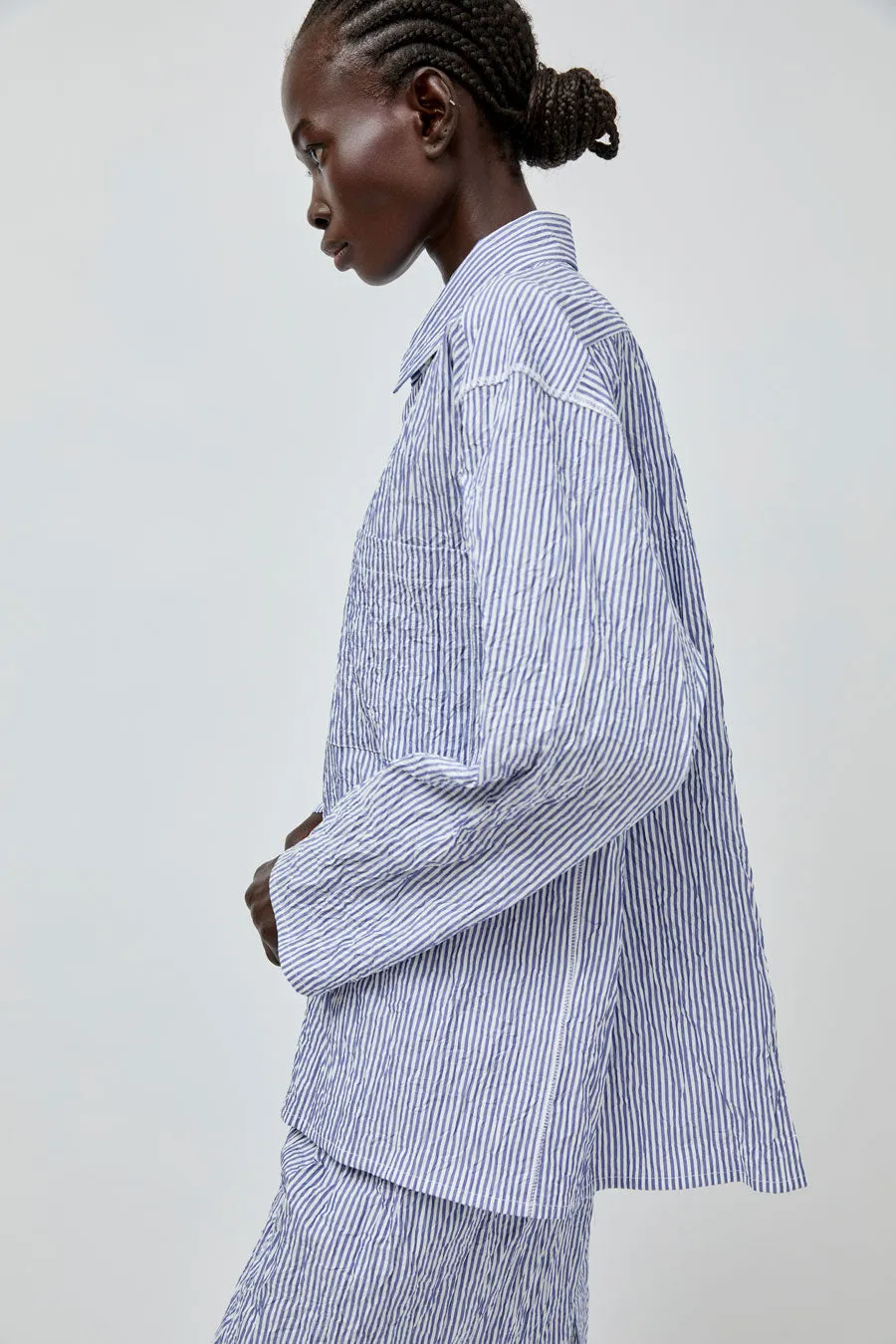 Vladimir Karaleev Shirt in Blue Stripe sold by No. 6 product image thumbnail 4