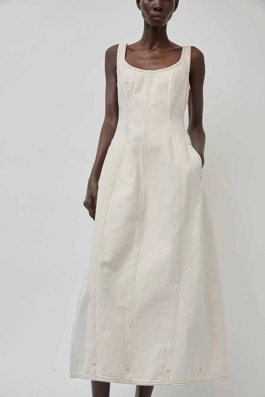 Dala Cocoon Bustier Dress in Salt sold by No. 6