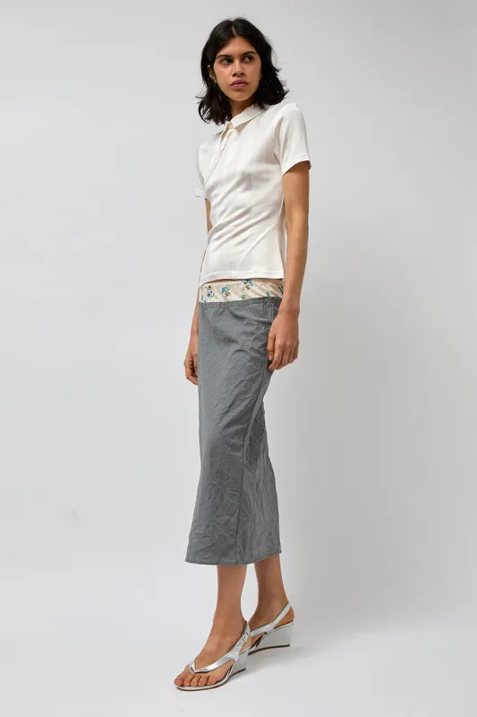 Rave Review Inez Skirt in Grey and Off White Flower made by No. 6